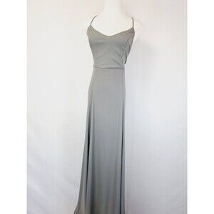 NEW Show Me Your Mumu Minimal Simple Dress Gown Large Gray Lace Up Back